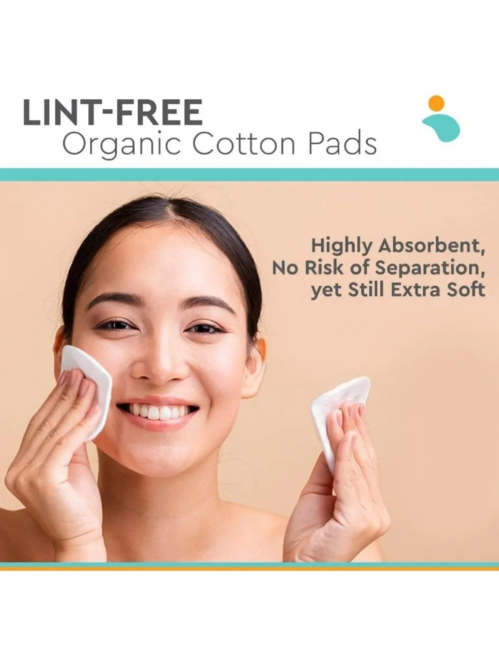 Large Organic Cotton Pads - 450 Count, Lint-Free, Soft, No Hard Edges, Pack of 3